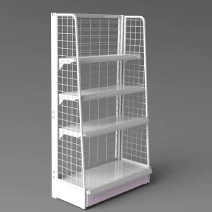 Light-Duty Metal Retail Display Shelves With Stone Features