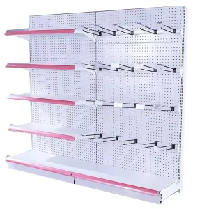 Light Duty Supermarket Shelves Retail Display Shelves for Grocery Convenience Store Metal Material