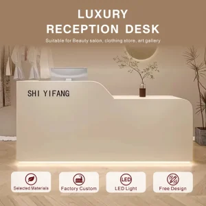 Light Luxury Lacquered Cashier Counter Small Retail Shop Reception Desk Women Clothing Boutique Beauty Salon Front Desk
