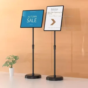 Lightweight 0.002 kg Floor-Mounted Vertical Poster Stand for A3 A4 Advertising Displays