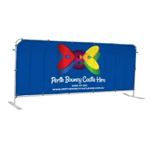 Lightweight Aluminum Frame Crowd Control Barriers Full Color Printed Fabric Sleeve Barrier Cover