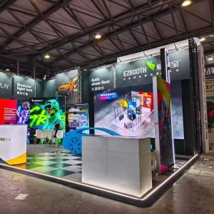 Lightweight Modular Raised Flooring Tool-Free Installation Foldable Portable Graphic Exhibition Floor