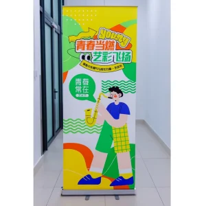 Lightweight Waterproof Aluminum Retractable Roll Up Banner Stand with Custom Printed Fabric for Conferences and Parties