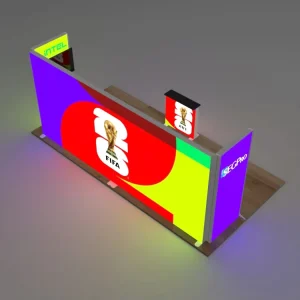 Lintel Modular Exhibition Light Box Trade Show Booth Floor Standing Aluminum Profile With LED Backlit Displays