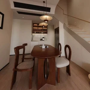 Living Room Furniture Retro Modern Simple Style Wood Waterproof Dining Table and Chair Bedroom