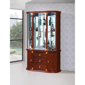 Living Room Glass Display Wine Cabinet Classic Design for Home