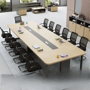 Long Conference Table and Chair Set for Office Conference Rooms