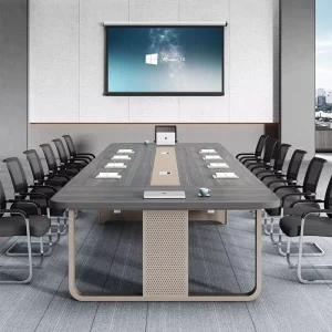 Long Office Conference Room Table and Chair Set for Negotiation and Training
