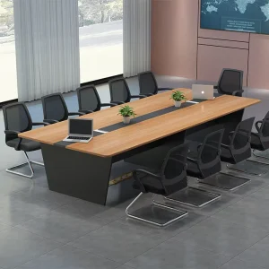 Long-Strip Conference Table and Office Chairs for Training and Negotiation