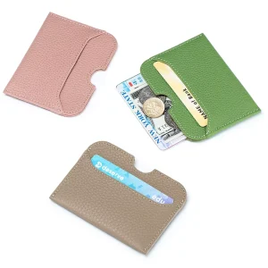 Luxury Design Genuine Leather Money Clip Card Holder Custom Mini Size Business Card Holder with Large Capacity for