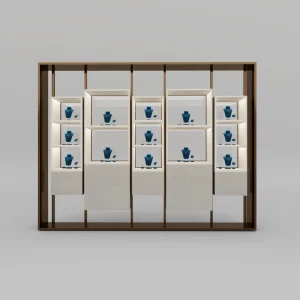 Luxury Jewelry Watch Display Cabinet LED Tempered Glass Metal Frame Mirror Finish Eco Friendly Design Customizable Dimensions