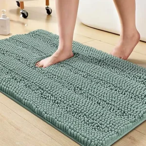 Luxury Polyester Chenille Soft Plush Anti Slip Super Absorbent Machine Washable Bath Rugs Floor Mat Bathroom Mat