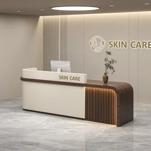 MDF Reception Desk and Front Counter Set for Beauty Salon, Clothing Store, and Company