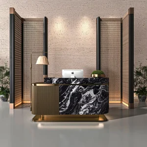 MDF Reception Desk and Service Counter for Hotel Office Lobby Wellness Center Beauty Salon or Bar