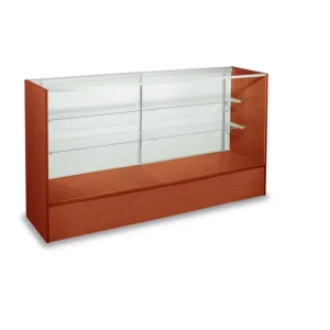 MDF Supermarket Counter Glass Display Cabinet, 70 Inch Full-Vision Showcase