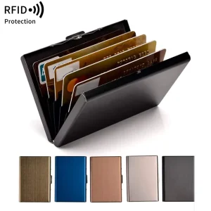 MIYIN RFID Blocking Credit Card Holder Stainless Steel Credit Card Protective Cover Men’s and Women’s Business Card Holder