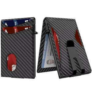 Magnetic Business Cardholder Magnetic Card Case with Metal Cash Clip Minimalist Design for Travel & Business