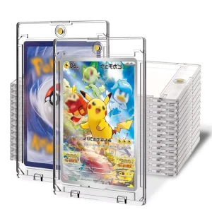 Magnetic Plastic Business Card Holder One Touch Clip Button Trading Card Protectors Baseball Sports Cards 35PT Case