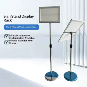 Manufacturer Aluminum Alloy Vertical Advertising Signs for Malls Hotels Supermarkets and Warehouses Telescopic Rods
