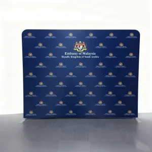 Manufacturer Custom Logo Printed Stretch Pop-Up Wall Trade Show Display Banner Stand Tension Fabric Backdrop Portable
