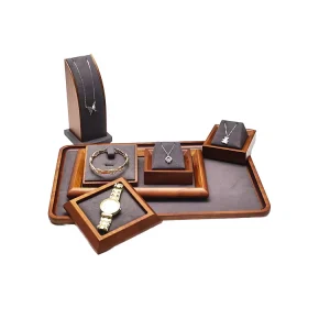 Manufacturer Modern Portable Bottom Bamboo Display Stand Vertical Jewelry Display Props Exquisite Earring Stud Holder