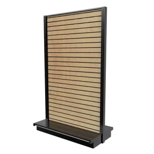 Maple Metal Wood Framed Rolling Slatwall Display Rack