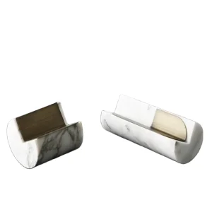 Marble Desktop Business Card Holder for Hotel Front Desk and Conference Use