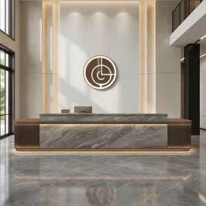 Marble Lobby Service Desk Reception Desk and Cashier Counter for Hotel Clubhouse Homestay or Foot Bath
