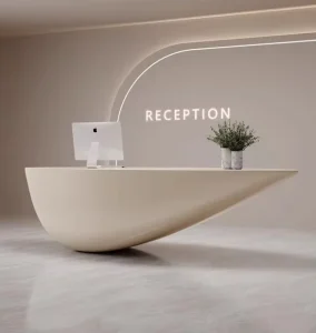 Marble Reception Desk for Small Offices, Clinics, Beauty Salons, or Hospitals