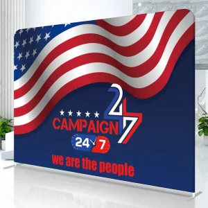 Maxcanopy Exhibition Pop up Backdrop for Trade Show Pop up Display Booth Stretch Tension Fabric Display Banner Stands