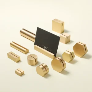 Maxery Brass Business Card Holder Heavy Solid Brass Custom Logo Office Desk Settings Holds Multiple Cards Card Holder