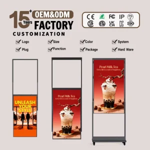 Mds Window Display Screen Lcd 4K Customisable Large Indoor TV Touch Screen Kiosk Portable Ultra High Brightness Double sided