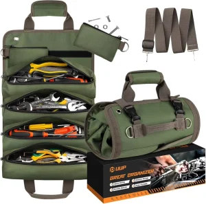 Mechanic Tool Roll Bag Heavy Duty Empty Roll-Up Tool Storage Bag