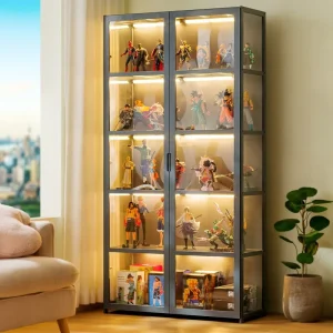Medal Collection Display Cabinet with LED Light and Glass Door for Beer and Wine Display