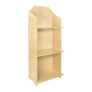 Medium Wooden Floor-Standing 3-Shelf Display Stand with Full Back and Sides