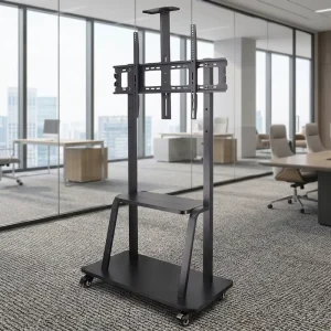 Meeting Television Floor Stand Bracket with Wheels and Trolley for 50 to 120 Inch LED LCD Screens