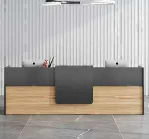 Melamine Reception Desk with Storage Cabinet for Hotel or Office