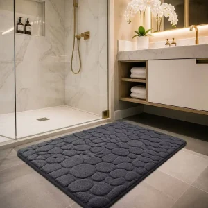 Memory Foam Diatomite Bath Mat with Non-Slip, Quick-Dry, Soft and Washable Features