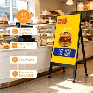 Menu Board Display 1200 Nits Anti Glare Screen Airport Hall Commercial LCD Monitor With Ceiling Hanging Modular Design