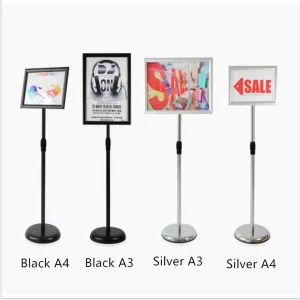 Menu Stand A3 Poster Display Floor Stand 24×36 Poster Frame Adjustable Paper Holder
