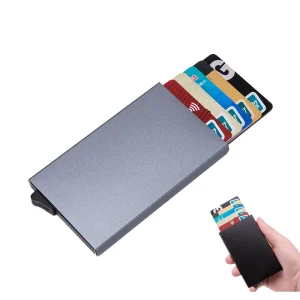 Metal Card Holder Manufactory Business Card Holder Wallet Aluminum Sliding Custom RFID Credit Card Holders