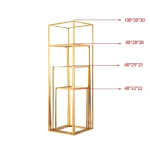Metal Column Stand Geometric Centerpiece Vase Flower Rack for Wedding Party