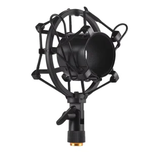 Metal Condenser Microphone Shock Mount Holder with Anti-Vibration Support