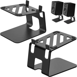 Metal Desktop Bookshelf Speaker Stand with Vibration Absorption Pads