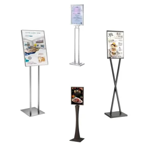 Metal Floor Poster Display Stand and Sign Holder for Exhibitions