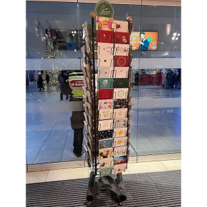 Metal Retail Display Rack for Calendars, Brochures, Books, Postcards, and Greeting Cards