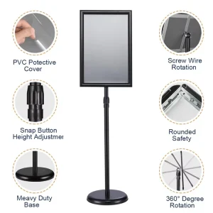 Metal Sign Display Advertising Poster Display Stand A4 Sign Holder Menu Holder Sidewalk Stand