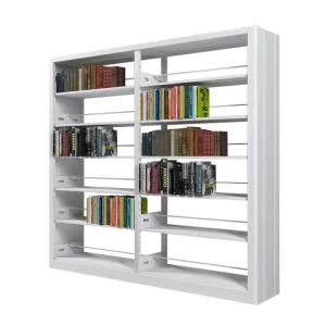 Metal Steel Bookshelf with Double-Layer Display Rack for Home Office School and Library