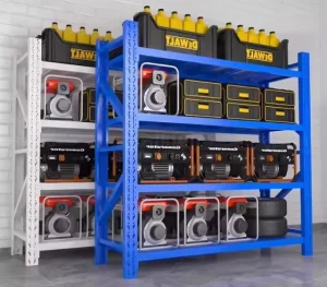 Metal Steel Display Shelves and Racks for Warehouse and Garage with Stackable Adjustable Shelving