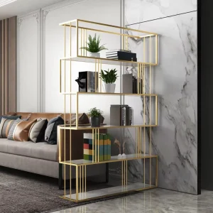 Metal Storage and Display Shelving Rack for Apartment Living Room